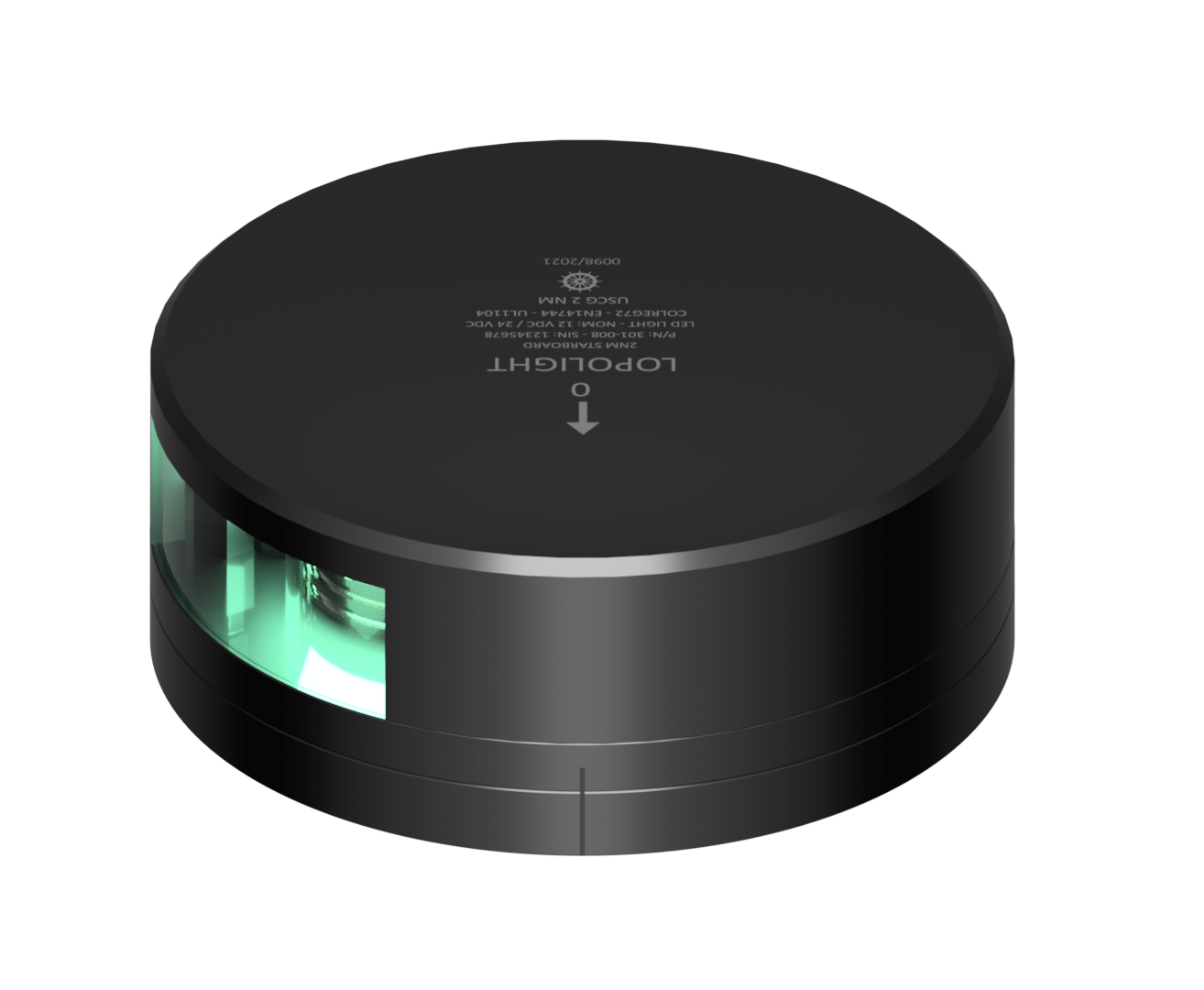 2nm 112,5° Green, Starboard, black w/FB base 2nm 112,5° Green, Starboard, black w/FB base